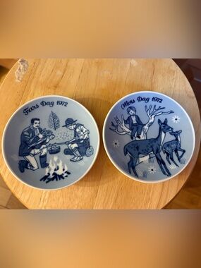 2-Holiday plates by Norwegian porcelain factory -vintage